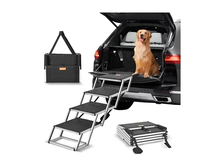 VEVOR Dog Stair for Cars, Wide 4-step