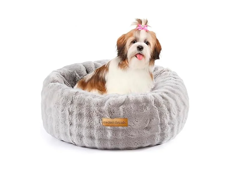 Modern Threads Calming Donut Dog Bed, 24" Gray