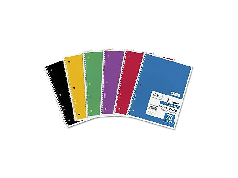 Mead Spiral Notebook Wide Ruled 70 Sht