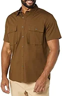 Amazon Essentials Men's Slim-Fit Short-Sleeve Two-Pocket Utility Shirt, Dark Olive, X-Large