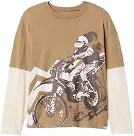 GAP Boys' Long Sleeve Layered Tee, Camel Hair, M
