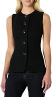 Amazon Essentials Women's Regular-Fit Button-Down Denim Vest, Black, 14