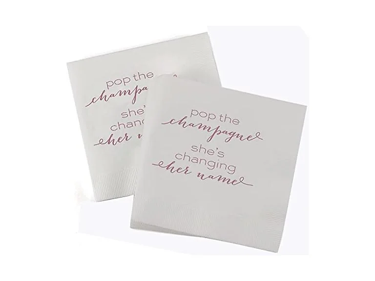 Wedding Bridal Shower Printed Cocktail/Cake Napkins