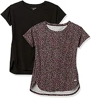 Amazon Essentials Women's Studio Relaxed-Fit Lightweight Crewneck T-Shirt (Available in Plus Size), Black Confetti Print, XX-Large