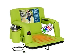 Alpcour APC-RSSHALM-2P 21" Wide Alpcour 2PK Heated Reclining Stadium Seat w/ Armrests Lime