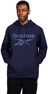 Reebok Cotton Fleece Hooded Sweatshirt, Navy, Medium