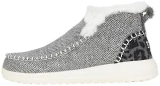 Hey Dude Womens Shoes, Denny Leopard, Black, 39