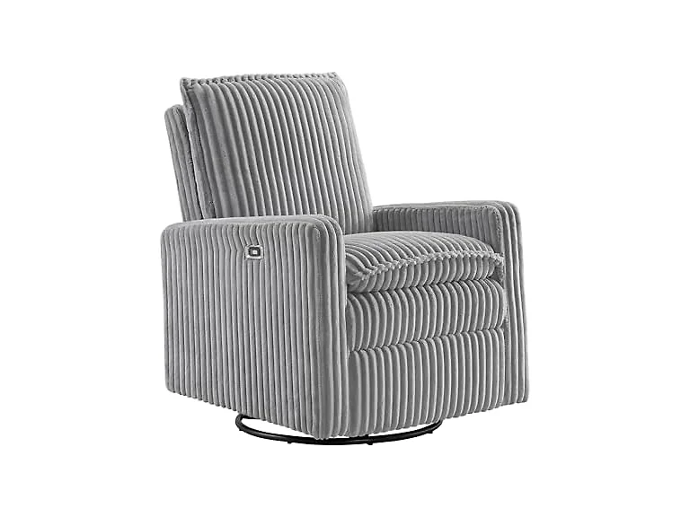 Upholstered Glider Recliner Gray