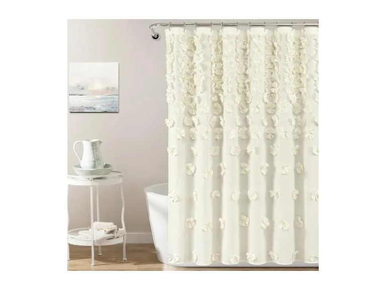 Lush Decor Riley Shower Curtain, 72" W x 72" L, Ivory