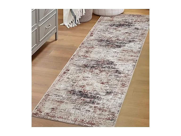 Superior Distressed Medallion Machine Washable Indoor Area Rug