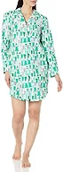 Amazon Essentials Women's Woven Flannel Notch Collar Nightgown (Available in Plus Size), Ecru Festive Tree, XX-Small