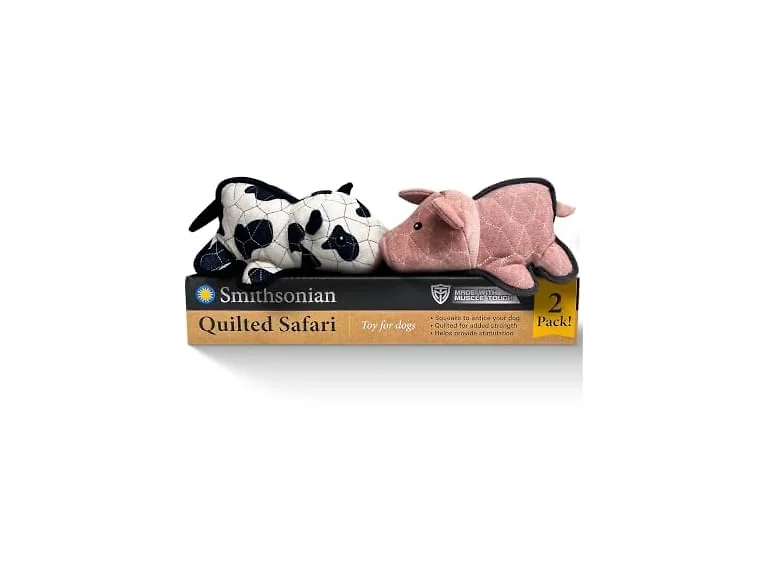 Smithsonian Quilted Safari Dog Toy 2-Pack