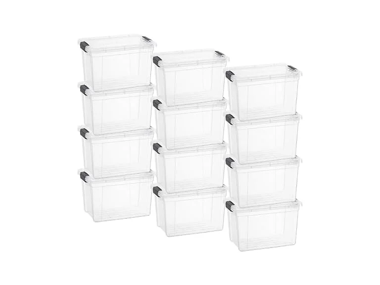 Superio Storage Bins with Lids- 12 Pack