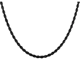 Blackjack Jewelry S-BJS26NB5M Polished Stainless Steel 5MM Rope Chain Black 