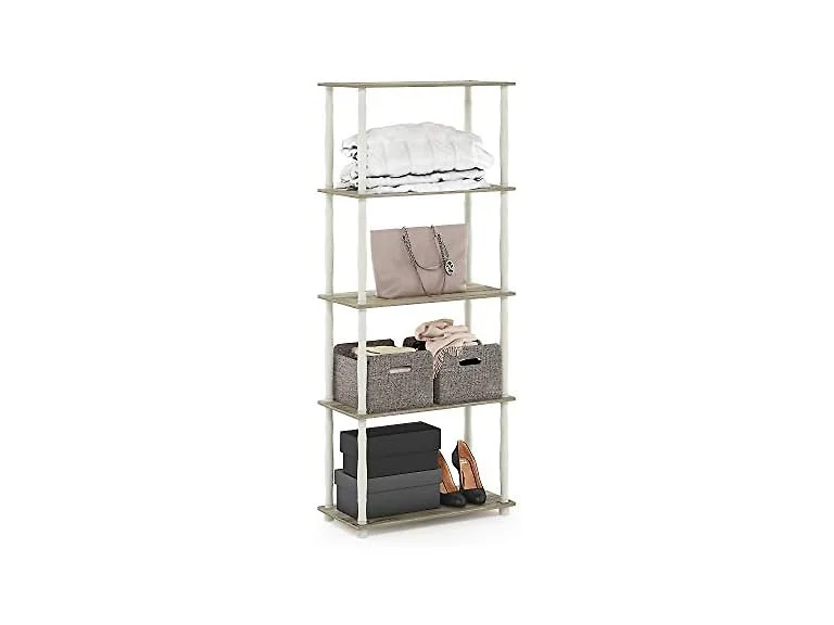 Furinno Rata 6-Tier Shelf Marble White