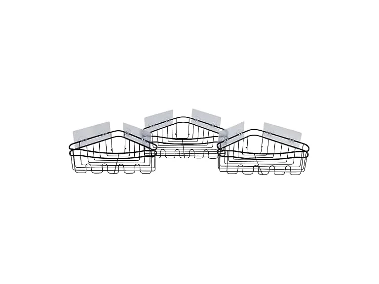 Bath Bliss 3pc Adhesive Mounted Corner Shower Caddy