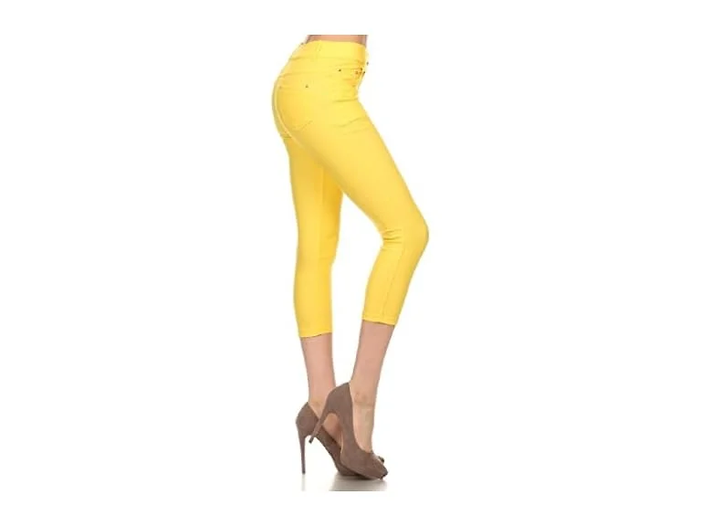 Yelete Women (M) Classic Solid Capri Yellow
