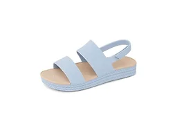 REEF Water Vista Womens Platform Sandal, Water Friendly, Adjustable Strap, Dusty Blue, 10