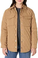 Amazon Essentials Women's Relaxed-Fit Long Quilted Jacket with Snap Closure, Camel, XX-Large