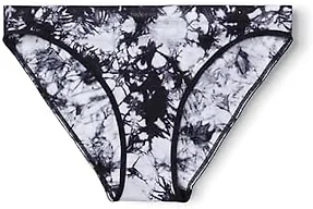 Happy Nation Cool & Comfy Seamless Bikini Underwear, Pure Black Tie Dye, X-Large