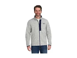 Reebok Mens Mock Neck Zip-Up Sweater Fleece Shell Jacket, Grey, S