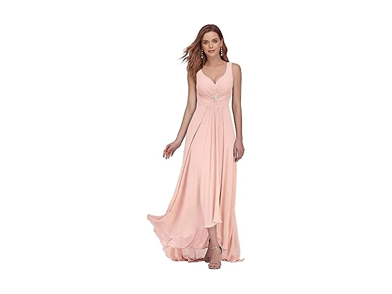 Ever-Pretty Women V Neck Sleeveless Ruched Dress