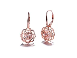 AAA IGT-DAAS-DEBS595-R Sterling Silver Crystal Earrings Rose Gold 