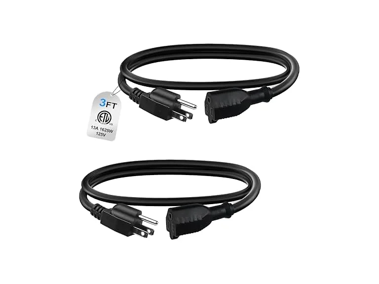 BN-LINK 3ft Indoor Outdoor Ext Cord 16/3 SJTW 2 Pk