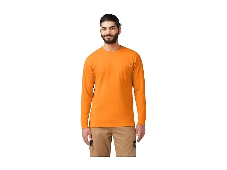 Dickies Men LS Heavywt Neck Orange (M & L Tall)