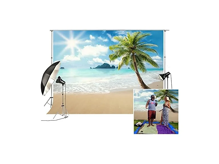 FiVan Backdrop for Summer Pictures 8x6ft Palm