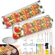 2 Pack BBQ Rolling Grill Baskets