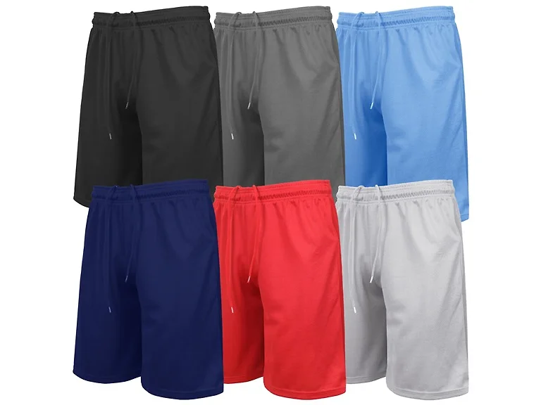 3Pk Asst Mens Active Mesh Shorts