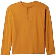 GAP Boys' Long Sleeve Everyday Soft Henley, Tigers Eye 651, Large