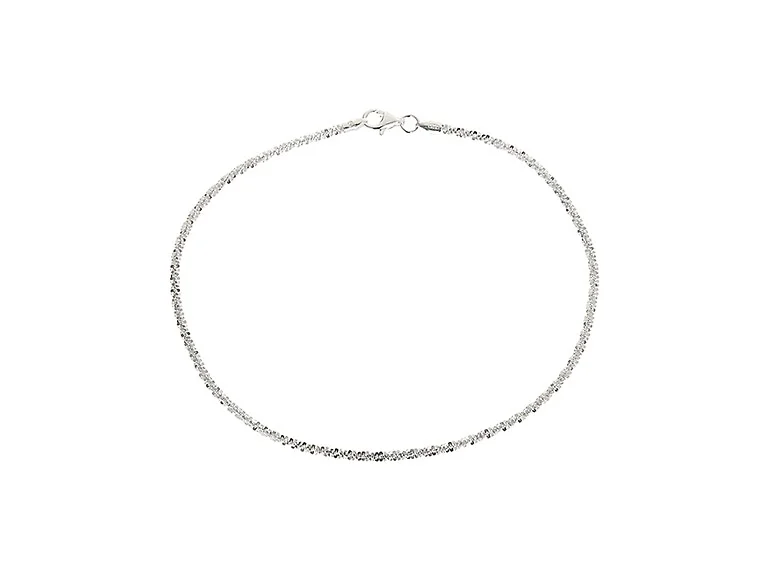 925 Sterling Silver Sparkle Roc Anklet