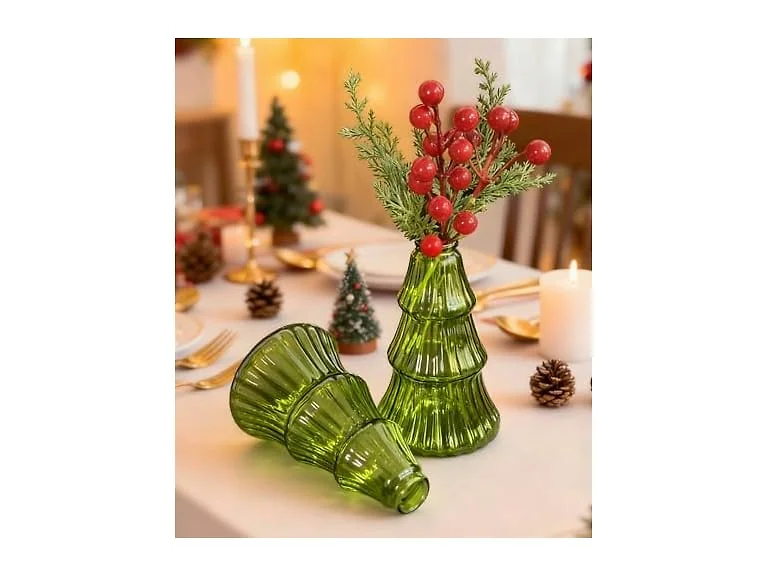 Christmas Tree Glass Terrarium Vases 4pc