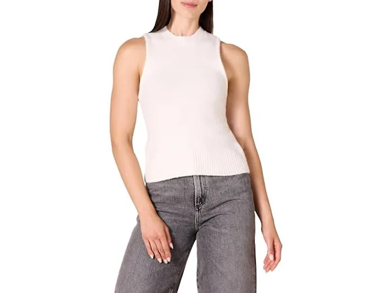 Amazon Essentials Women (L) Boucle Tank Ivory