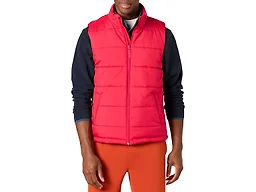 Amazon Essentials Men's Midweight Fleece-Lined Insulated Puffer Vest, Red, Large