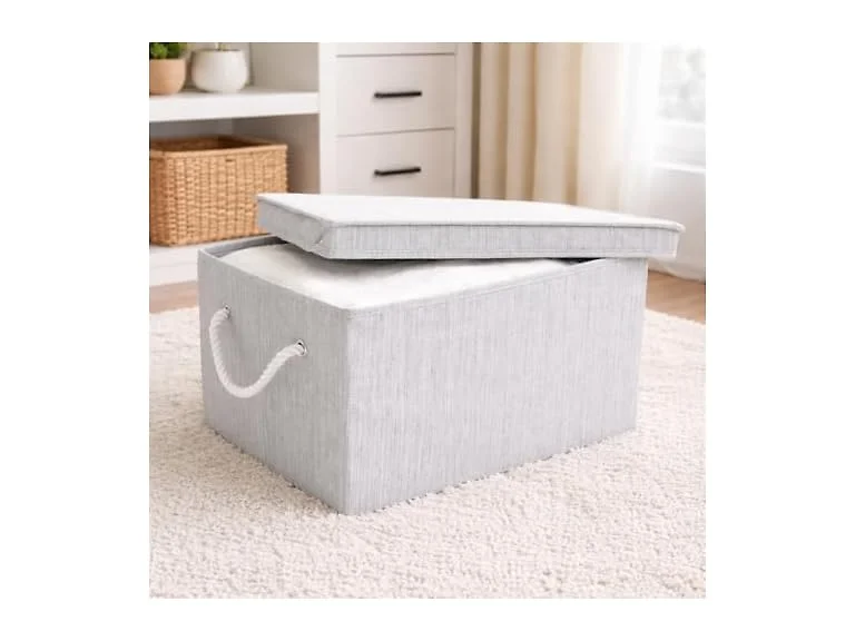 Sukkri Gray Storage Bins with Lids 2 PK