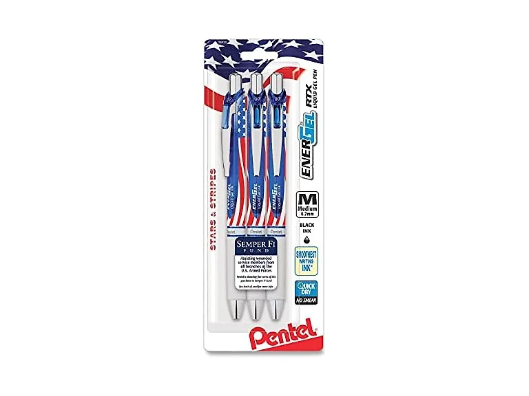 Pentel EnerGel RTX Black ink, 3 pack