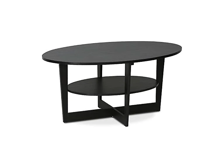 Furinno Oval Coffee Table, Walnut