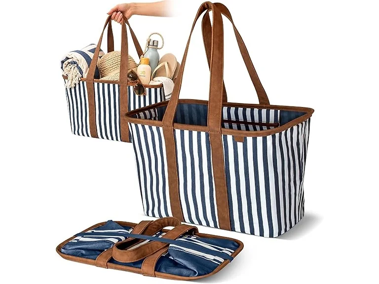 CleverMade Collapsible LUXE Tote, 30L Foldable