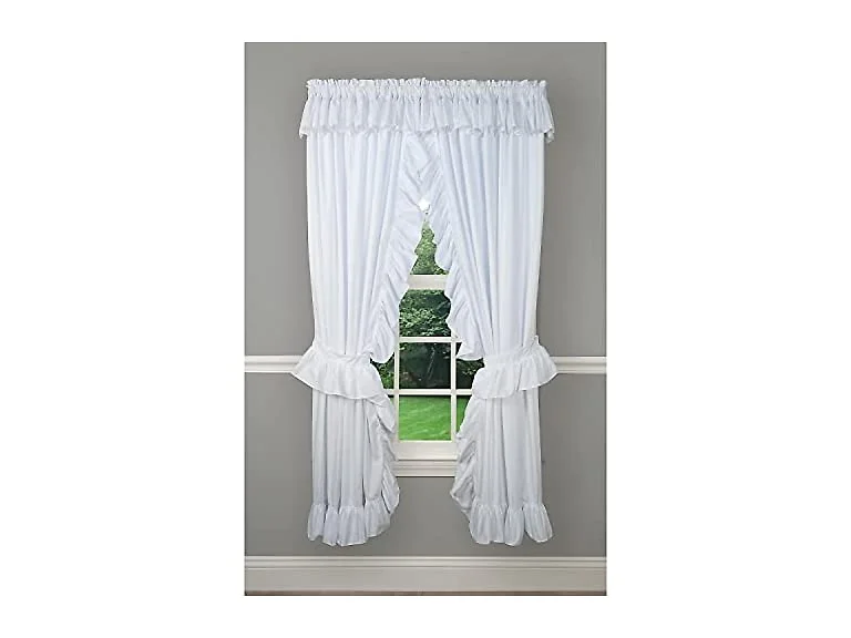 Ellis Curtain 2-Piece Ruffled Panel 80x72 White