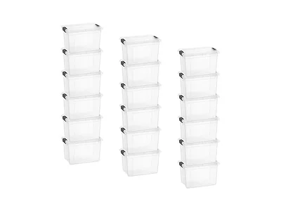 Superio Clear Storage Box with Lid, 2.5 Quart 18 Pack