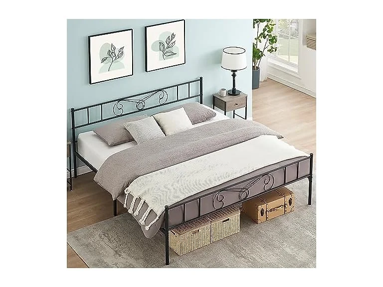 IDEALHOUSE King Metal Bed w/ Headboard