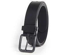 Giorgio Brutini CB-GB-8010-35-BRN-M M (32-36) G.B. Casual Classic Leather Belt (1-Pack) - Black Strap With Punched Holes Along Strap / Black Buckle 