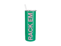 Slant Party Supplies - Skinny Travel Tumblers Stainless Steel Insulated Drink Tumbler with Slider Lid, 16-Ounce, Green Pink Rack Em