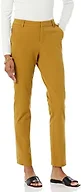 Amazon Essentials Women's Bi-Stretch Full Length Straight Leg Pant, Dark Camel, 2