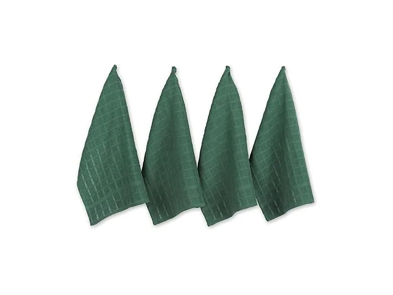 DII Basic Terry Collection Windowpane Dishtowel Set