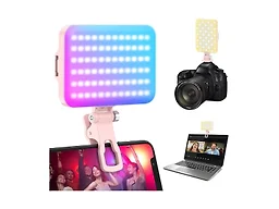 ALTSON 108 RGB Video Light 2200mAh, 3CCT/360 Full Color/20 Effects, 2500-6500K LED Selfie Light CRI 97+ - Pink