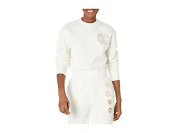 Amazon Essentials Women's Cropped Drop Shoulder Long Sleeve Sweatshirt (Available in Plus Size), Eggshell White, Large